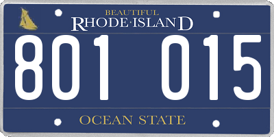 RI license plate 801015