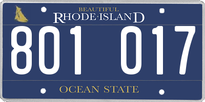 RI license plate 801017