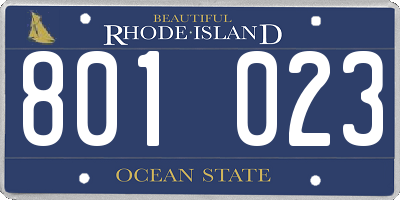 RI license plate 801023