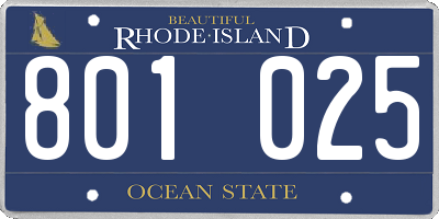 RI license plate 801025