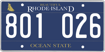 RI license plate 801026