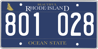 RI license plate 801028