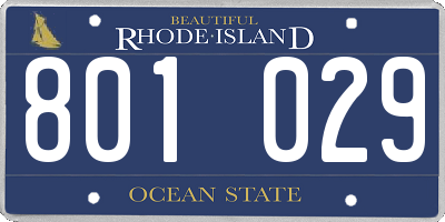 RI license plate 801029