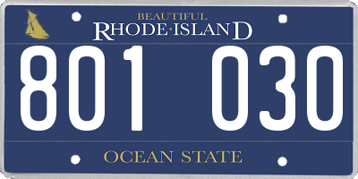 RI license plate 801030