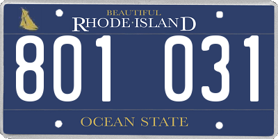 RI license plate 801031