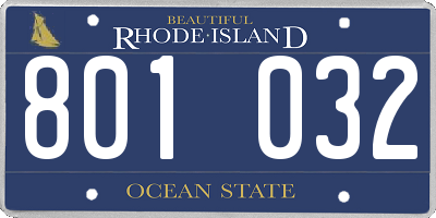 RI license plate 801032