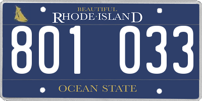 RI license plate 801033