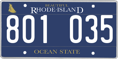 RI license plate 801035