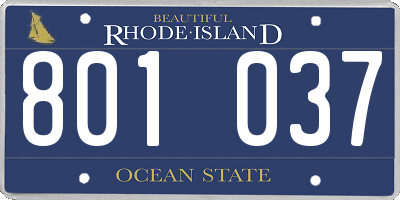 RI license plate 801037