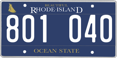 RI license plate 801040