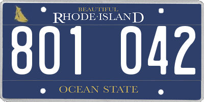 RI license plate 801042