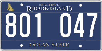 RI license plate 801047
