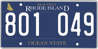 RI license plate 801049