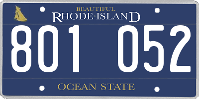 RI license plate 801052