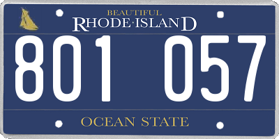 RI license plate 801057