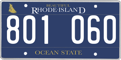 RI license plate 801060