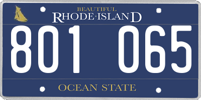 RI license plate 801065