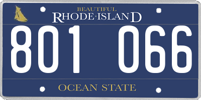 RI license plate 801066