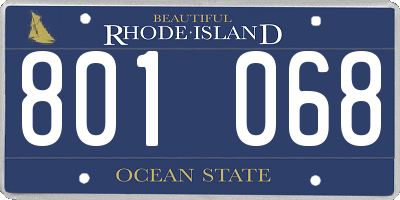 RI license plate 801068