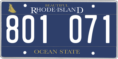RI license plate 801071