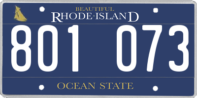 RI license plate 801073