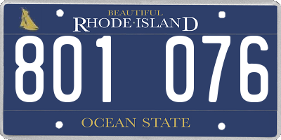 RI license plate 801076