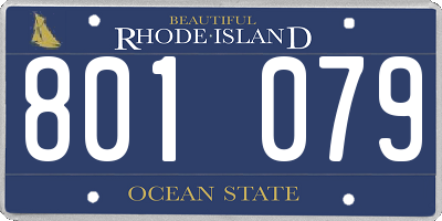 RI license plate 801079