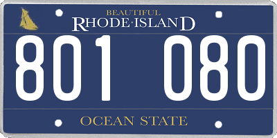 RI license plate 801080