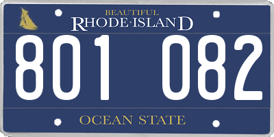 RI license plate 801082