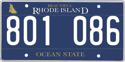 RI license plate 801086