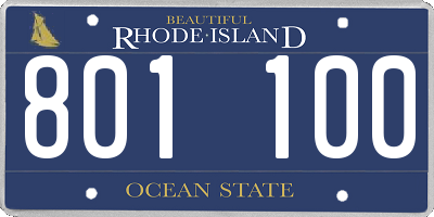 RI license plate 801100