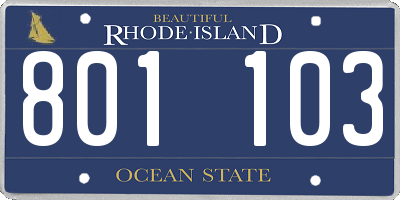 RI license plate 801103