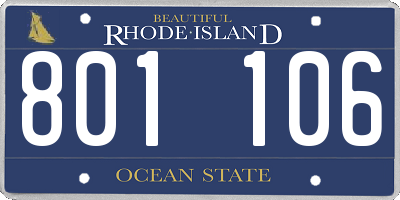 RI license plate 801106