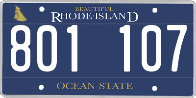 RI license plate 801107
