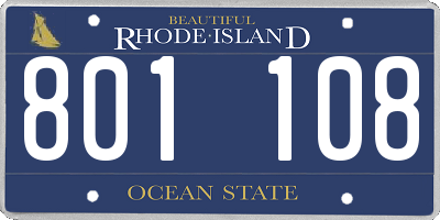 RI license plate 801108