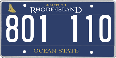 RI license plate 801110