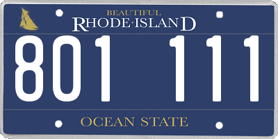RI license plate 801111