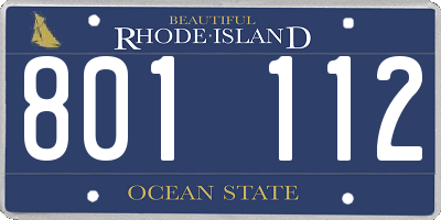 RI license plate 801112
