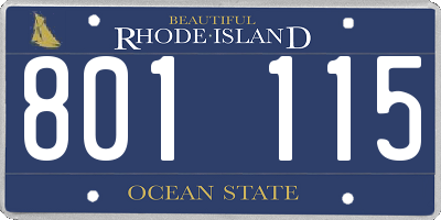 RI license plate 801115