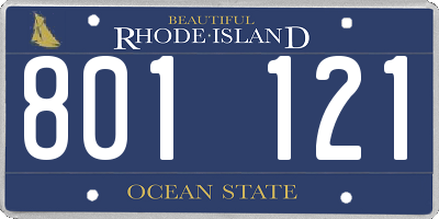 RI license plate 801121