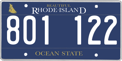 RI license plate 801122