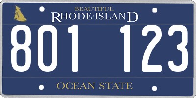 RI license plate 801123