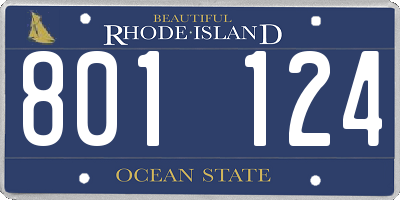 RI license plate 801124