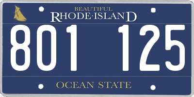 RI license plate 801125