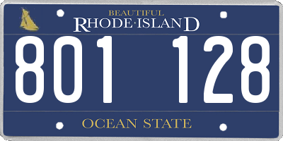 RI license plate 801128