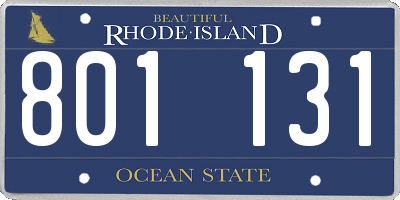 RI license plate 801131