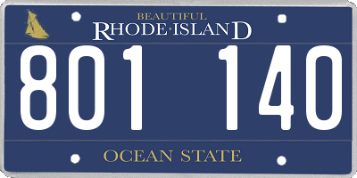 RI license plate 801140
