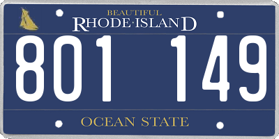 RI license plate 801149