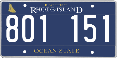 RI license plate 801151