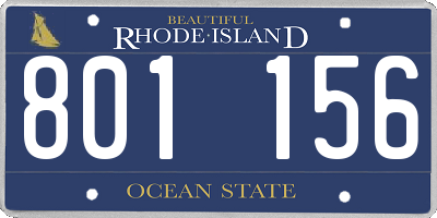 RI license plate 801156